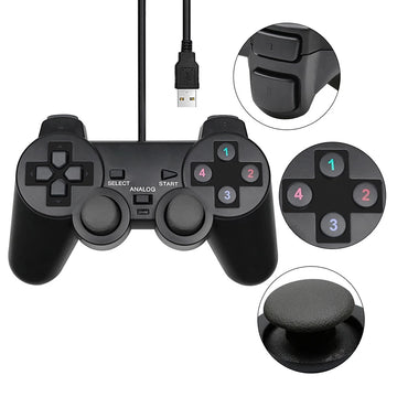 Controle Soft B1 | Para Inciar no Mundo Gamer - PC ou PS com Fio USB - Nerd Shope® COD: 1008